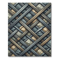 Woven Stone Gray and Golden Lattice Rug
