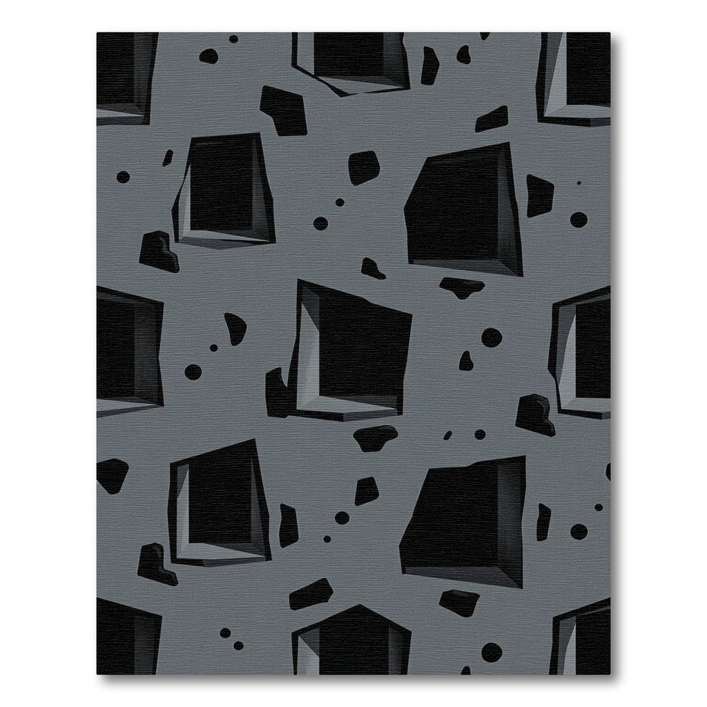 Abstract Gray Cutout Geometric Grid Rug