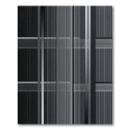 Minimalist Monochrome Linear Plaid Rug