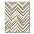Taupe Geometric Chevron Striped Art Rug