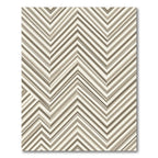 Taupe Geometric Chevron Striped Art Rug