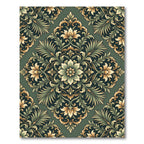 Rich Emerald Floral Acanthus Scroll Rug