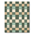 Sage and Sand Geometric Checkered Tile Rug