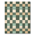 Sage and Sand Geometric Checkered Tile Rug