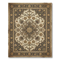 Antique Gold Black Floral Medallion Rug
