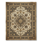 Antique Gold Black Floral Medallion Rug