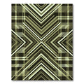 Modern Olive Geometric Chevron Plaid Rug