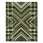 Modern Olive Geometric Chevron Plaid Rug