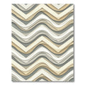 Neutral Wavy Chevron Layered Abstraction Rug