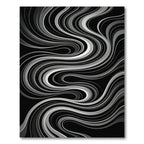 Monochromatic Swirl Ribbon Abstract Rug
