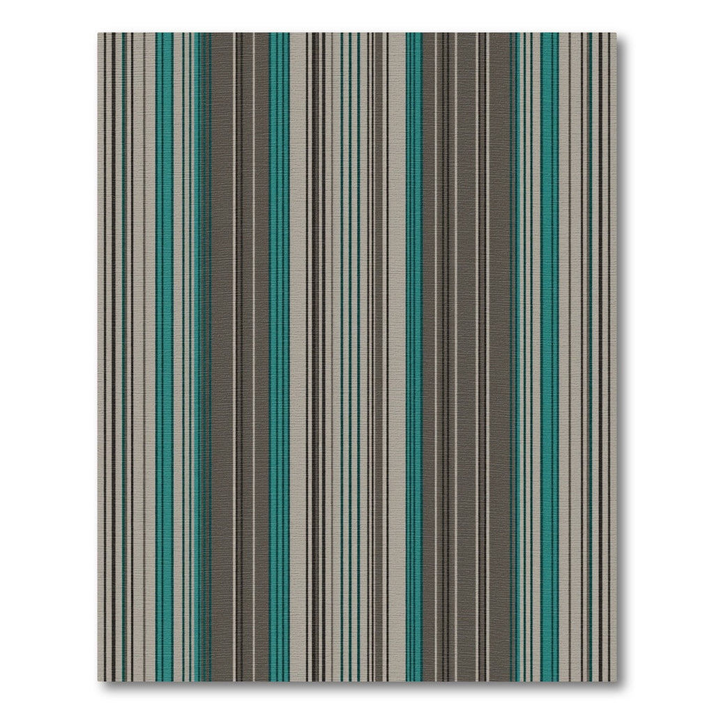 Teal Gray Vertical Stripe Rug