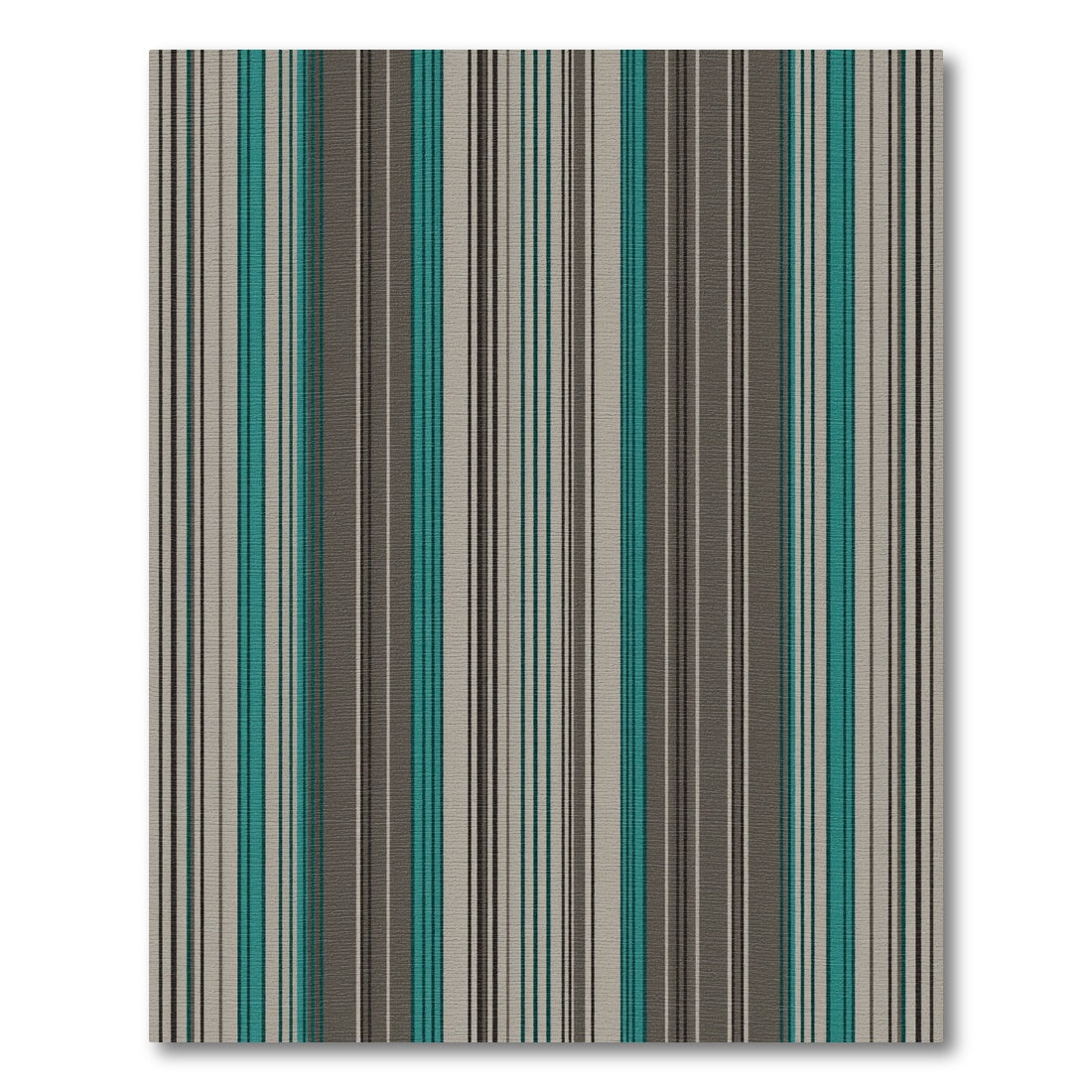 Teal Gray Vertical Stripe Rug