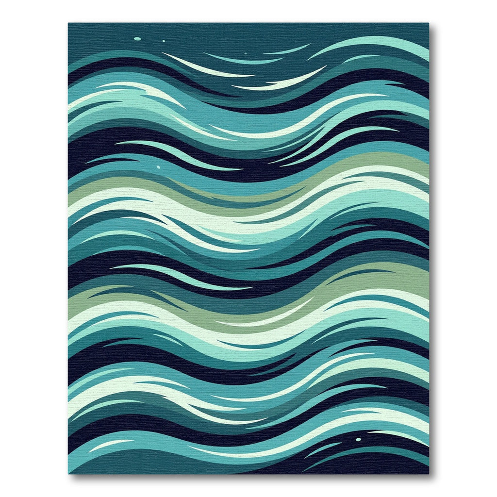 Serene Teal Swirling Ocean Waves Rug