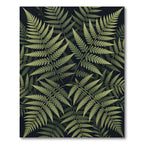 Forest Green Fern Frond Repeats Rug