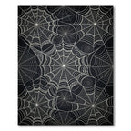 Black White Spiderweb Intricate Web Rug