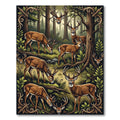 Enchanted Forest Deer Woodland Meadow Rug