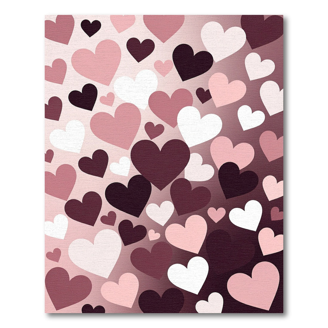 Romantic Blush and Burgundy Heart Arrangement Rug
