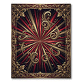 Regal Red Sunburst Swirls Frame Rug