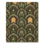 Emerald Green Archway Floral Medallion Rug