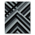 Modern Monochrome Geometric Angular Stripe Rug