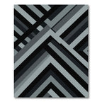 Modern Monochrome Geometric Angular Stripe Rug
