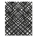 Black White Interlocking Grid Rug