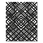 Black White Interlocking Grid Rug