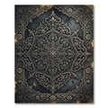 Ornate Charcoal Silver Floral Damask Rug