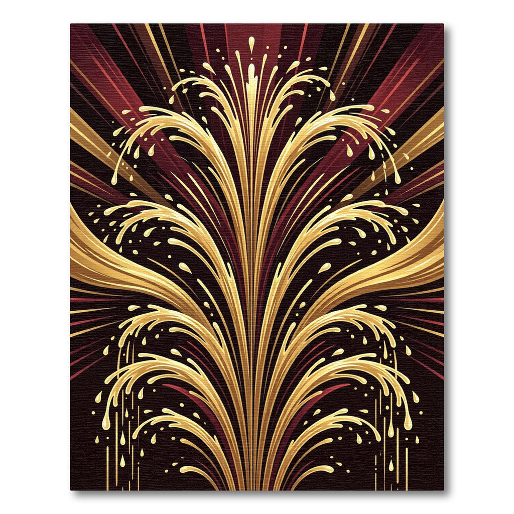 Golden Burst Splash Radiating Flare Rug