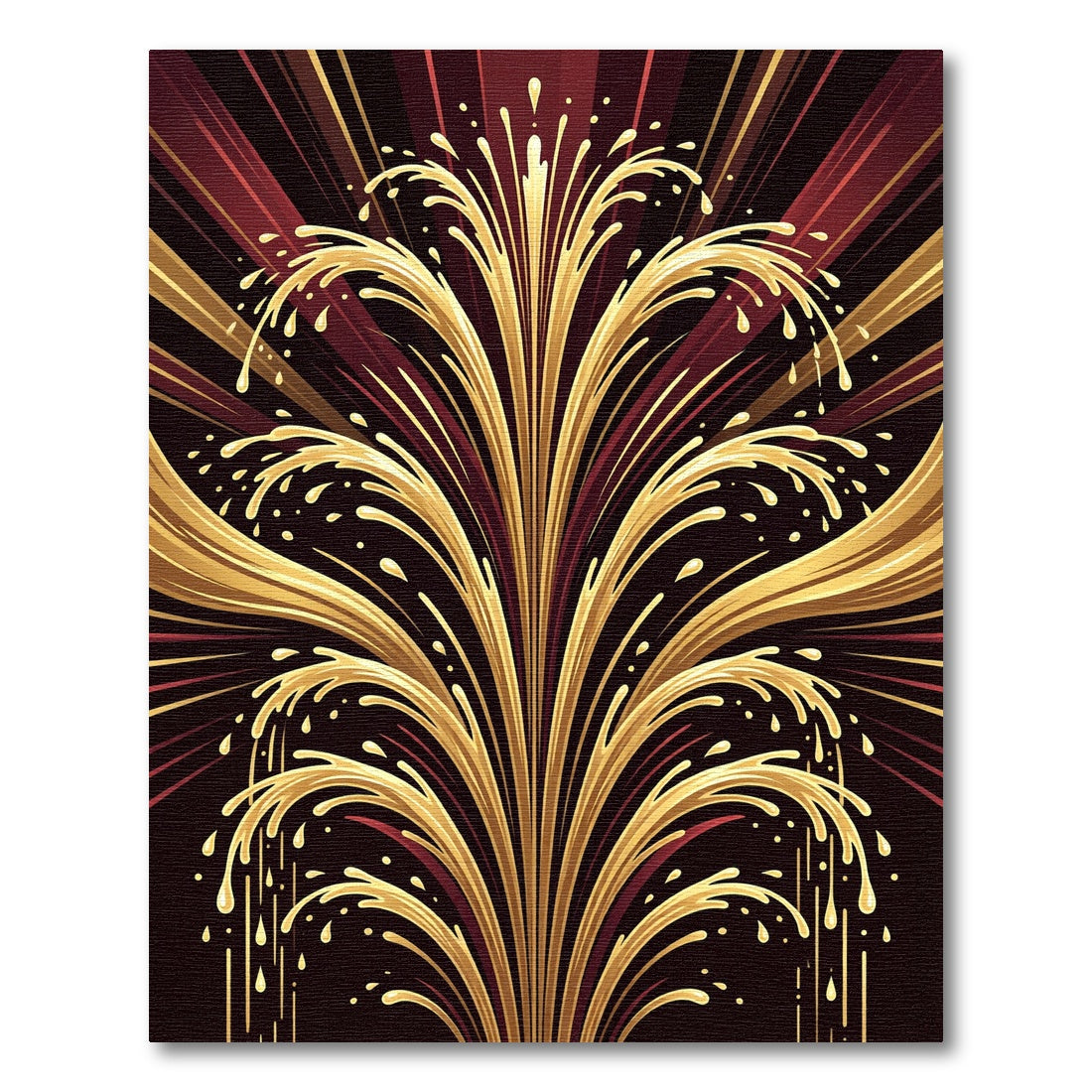 Golden Burst Splash Radiating Flare Rug