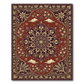 Ornate Deep Red Floral Medallion Rug