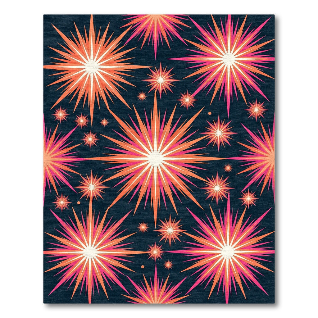Vibrant Retro Starburst Geometric Art Rug
