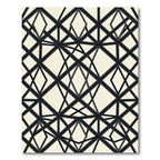Monochrome Geometric Diamond Intersecting Lines Rug