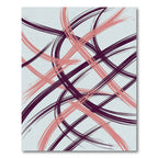 Plum Coral Abstract Paint Strokes Rug