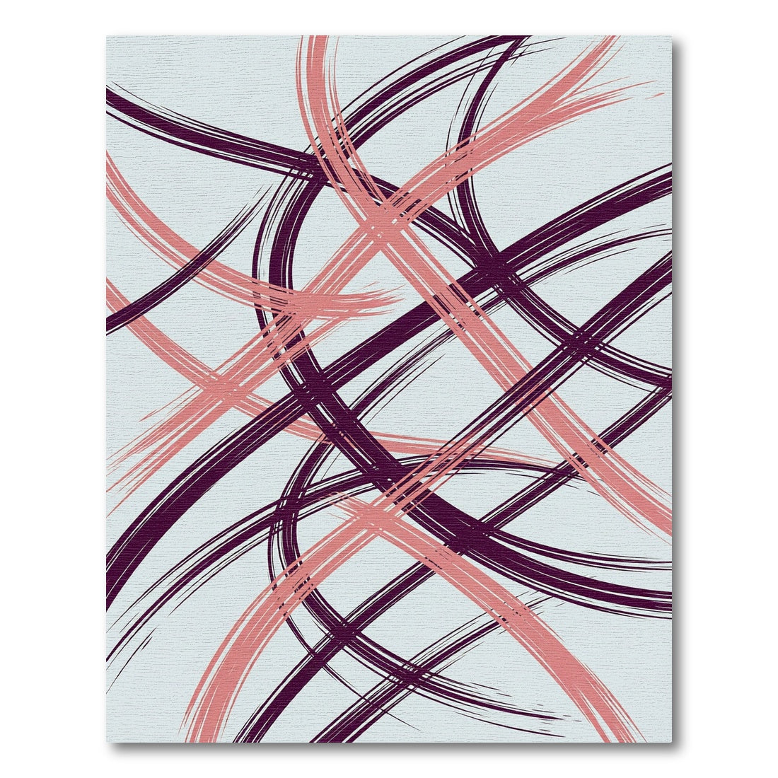 Plum Coral Abstract Paint Strokes Rug