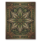 Elegant Botanical Star Fern Tapestry Rug