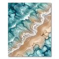 Ocean Blue Abstract Swirl Shoreline Rug