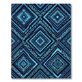 Electric Blue Geometric Diamond Mosaic Rug