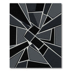 Modern Black Gray Geometric Fragment Rug