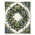 Antique Sage Floral Wreath Garland Rug