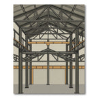 Industrial Steel Beam Truss Collage Rug