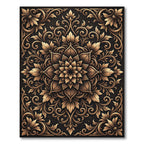 Gilded Bronze Floral Medallion Accent Rug