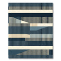 Abstract Navy Blue Linear Stripe Rug
