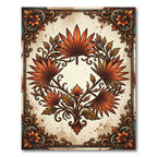 Ornate Sunset Palm Leaf Botanical Rug