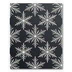 White Snowflake Dark Background Repeating Motif Rug