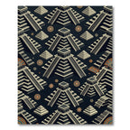Isometric Aztec Pyramid Charcoal Geometric Rug