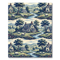 Pastoral Countryside Cottage and Sheep Landscape Rug