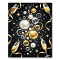 Elegant Gold Champagne Bubbles Celebration Art Rug