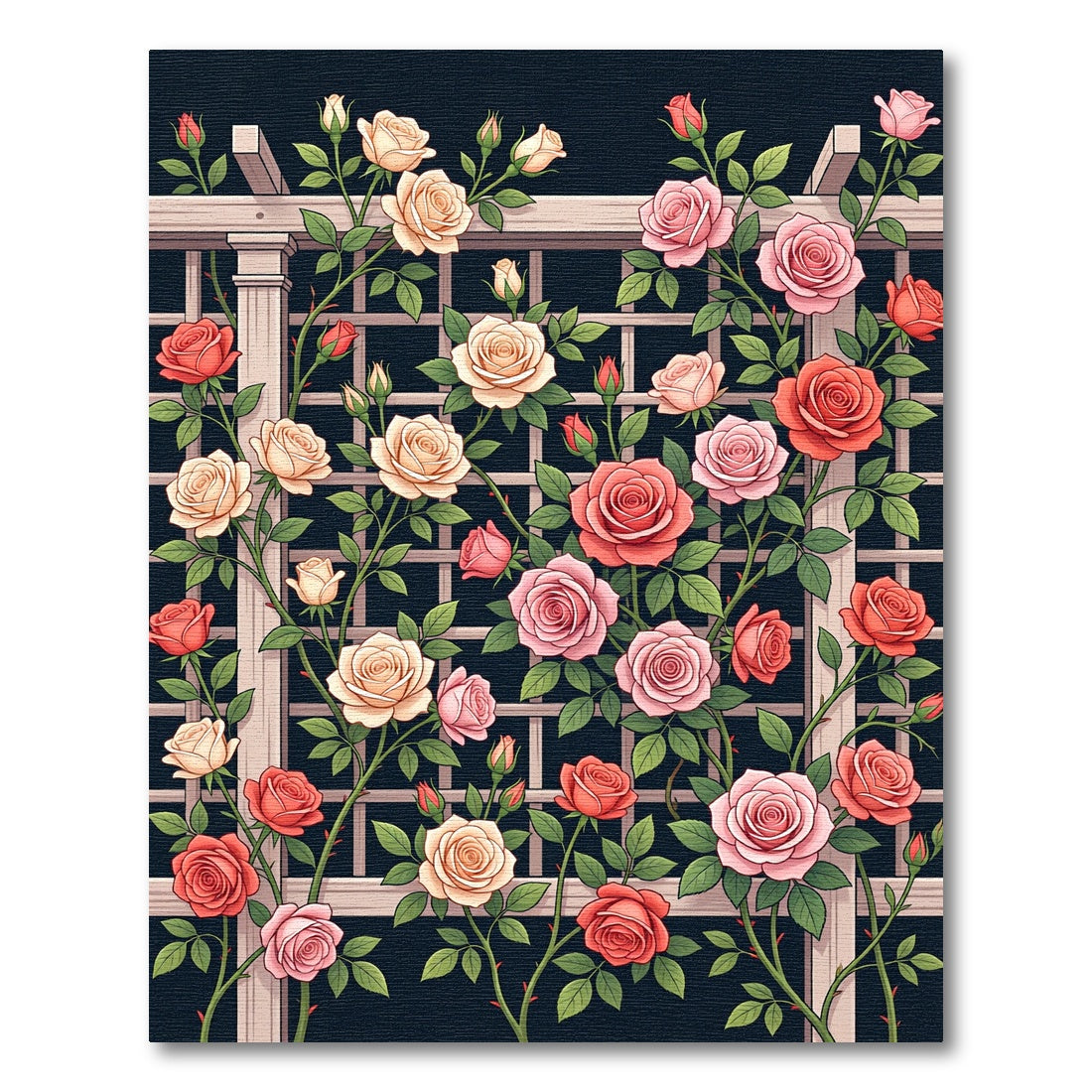 Rose Garden Trellis Blossom Rug
