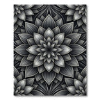 Monochromatic Floral Mandala Rug